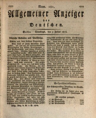 Allgemeiner Anzeiger der Deutschen Dienstag 9. Juli 1816