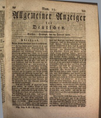 Allgemeiner Anzeiger der Deutschen Freitag 24. Januar 1817