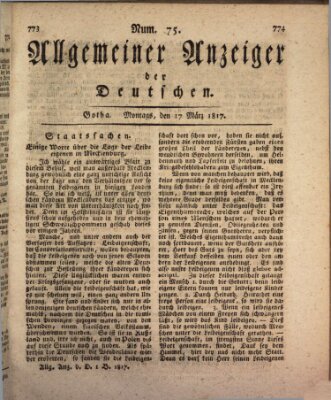 Allgemeiner Anzeiger der Deutschen Montag 17. März 1817