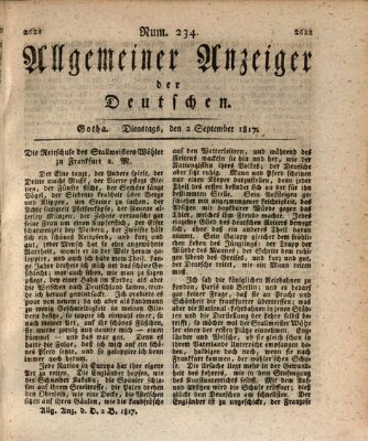 Allgemeiner Anzeiger der Deutschen Dienstag 2. September 1817