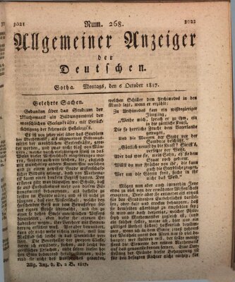 Allgemeiner Anzeiger der Deutschen Montag 6. Oktober 1817
