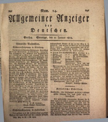 Allgemeiner Anzeiger der Deutschen Sonntag 25. Januar 1818