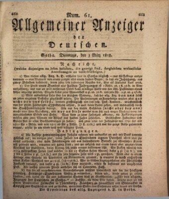 Allgemeiner Anzeiger der Deutschen Dienstag 3. März 1818