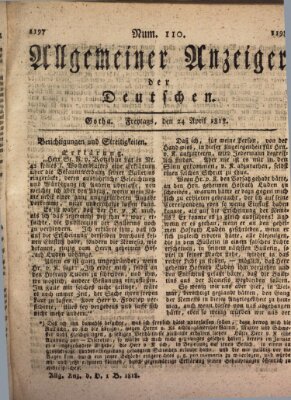Allgemeiner Anzeiger der Deutschen Freitag 24. April 1818