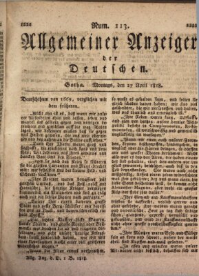 Allgemeiner Anzeiger der Deutschen Montag 27. April 1818