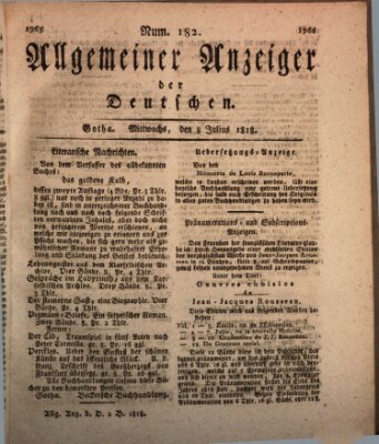 Allgemeiner Anzeiger der Deutschen Mittwoch 8. Juli 1818