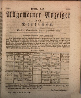 Allgemeiner Anzeiger der Deutschen Samstag 12. September 1818