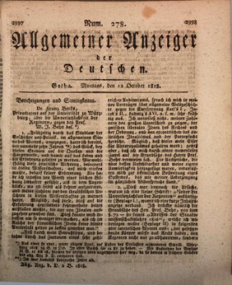 Allgemeiner Anzeiger der Deutschen Montag 12. Oktober 1818