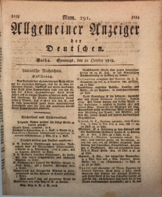 Allgemeiner Anzeiger der Deutschen Sonntag 25. Oktober 1818