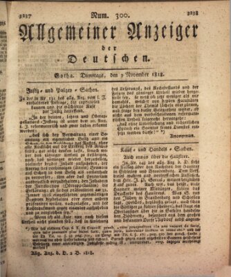 Allgemeiner Anzeiger der Deutschen Dienstag 3. November 1818