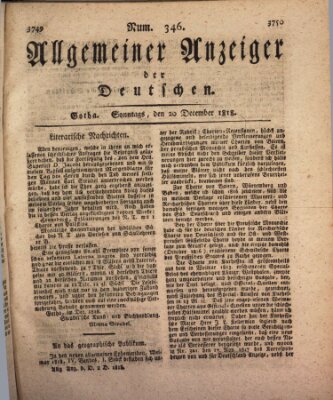 Allgemeiner Anzeiger der Deutschen Sonntag 20. Dezember 1818