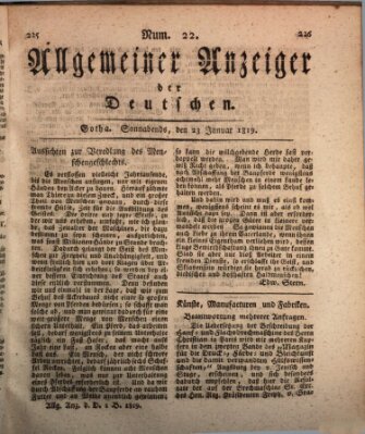 Allgemeiner Anzeiger der Deutschen Samstag 23. Januar 1819