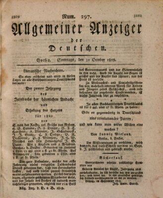 Allgemeiner Anzeiger der Deutschen Sonntag 31. Oktober 1819