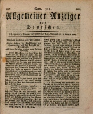 Allgemeiner Anzeiger der Deutschen Donnerstag 25. November 1819