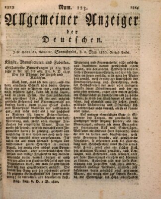 Allgemeiner Anzeiger der Deutschen Samstag 6. Mai 1820