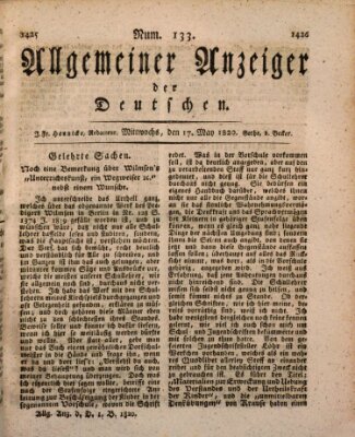 Allgemeiner Anzeiger der Deutschen Mittwoch 17. Mai 1820