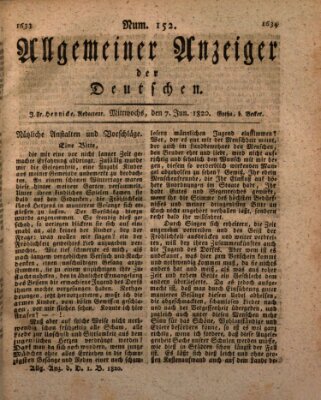 Allgemeiner Anzeiger der Deutschen Mittwoch 7. Juni 1820