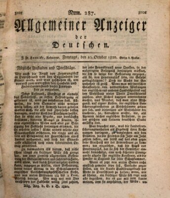 Allgemeiner Anzeiger der Deutschen Freitag 20. Oktober 1820