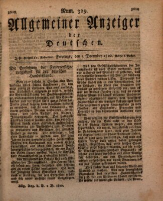 Allgemeiner Anzeiger der Deutschen Freitag 1. Dezember 1820