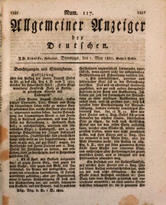 Allgemeiner Anzeiger der Deutschen Dienstag 1. Mai 1821