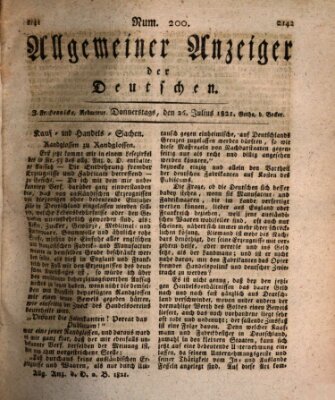 Allgemeiner Anzeiger der Deutschen Donnerstag 26. Juli 1821