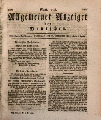 Allgemeiner Anzeiger der Deutschen Sonntag 11. November 1821
