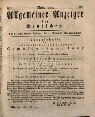 Allgemeiner Anzeiger der Deutschen Freitag 23. November 1821