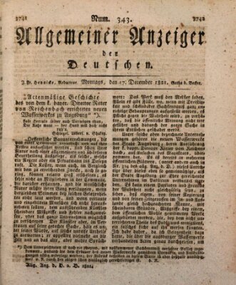 Allgemeiner Anzeiger der Deutschen Montag 17. Dezember 1821