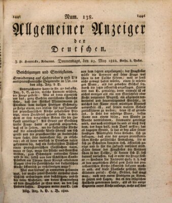 Allgemeiner Anzeiger der Deutschen Donnerstag 23. Mai 1822