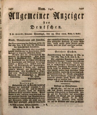 Allgemeiner Anzeiger der Deutschen Dienstag 28. Mai 1822