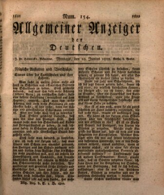 Allgemeiner Anzeiger der Deutschen Montag 10. Juni 1822