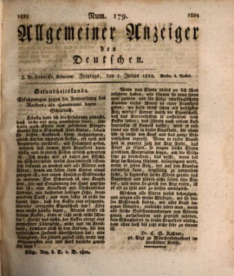 Allgemeiner Anzeiger der Deutschen Freitag 5. Juli 1822
