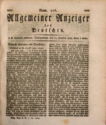 Allgemeiner Anzeiger der Deutschen Donnerstag 10. Oktober 1822
