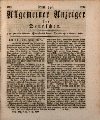Allgemeiner Anzeiger der Deutschen Samstag 14. Dezember 1822