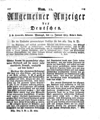 Allgemeiner Anzeiger der Deutschen Montag 13. Januar 1823