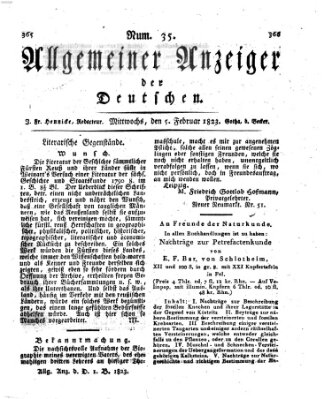 Allgemeiner Anzeiger der Deutschen Mittwoch 5. Februar 1823