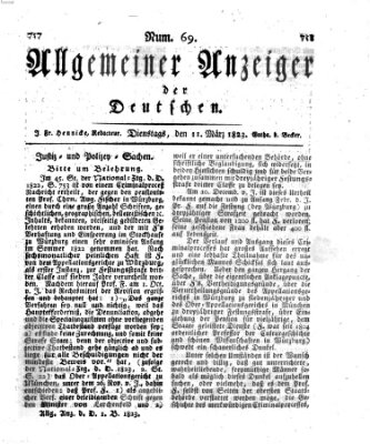 Allgemeiner Anzeiger der Deutschen Dienstag 11. März 1823