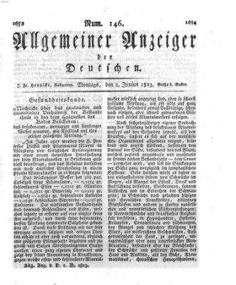 Allgemeiner Anzeiger der Deutschen Montag 2. Juni 1823