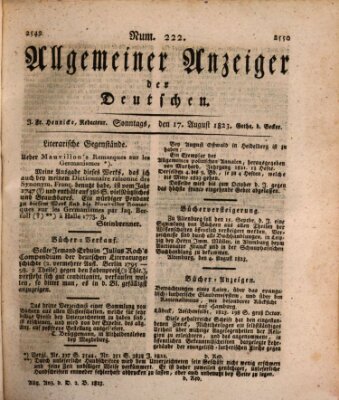 Allgemeiner Anzeiger der Deutschen Sonntag 17. August 1823