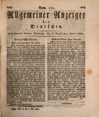 Allgemeiner Anzeiger der Deutschen Dienstag 26. August 1823