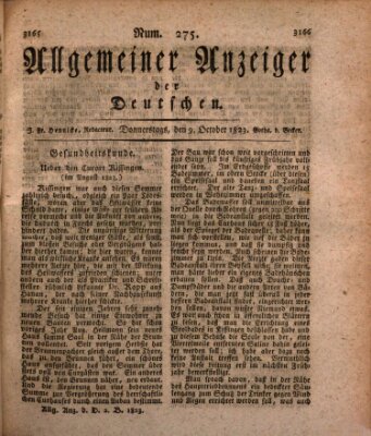 Allgemeiner Anzeiger der Deutschen Donnerstag 9. Oktober 1823