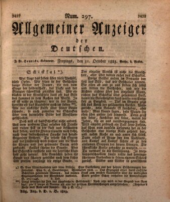 Allgemeiner Anzeiger der Deutschen Freitag 31. Oktober 1823