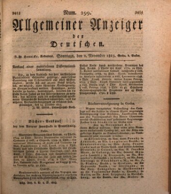 Allgemeiner Anzeiger der Deutschen Sonntag 2. November 1823
