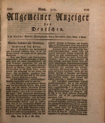 Allgemeiner Anzeiger der Deutschen Samstag 8. November 1823