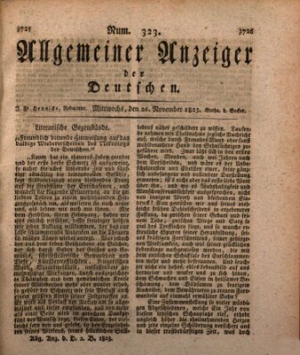 Allgemeiner Anzeiger der Deutschen Mittwoch 26. November 1823