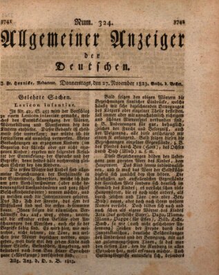 Allgemeiner Anzeiger der Deutschen Donnerstag 27. November 1823