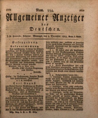 Allgemeiner Anzeiger der Deutschen Montag 8. Dezember 1823