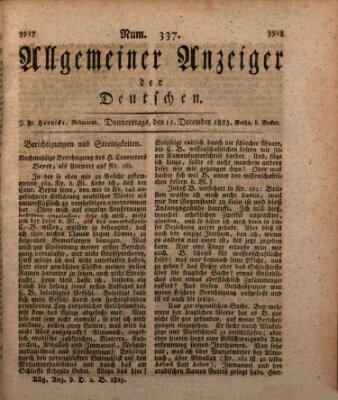 Allgemeiner Anzeiger der Deutschen Donnerstag 11. Dezember 1823