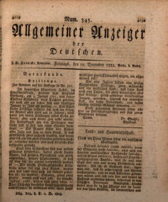 Allgemeiner Anzeiger der Deutschen Freitag 19. Dezember 1823