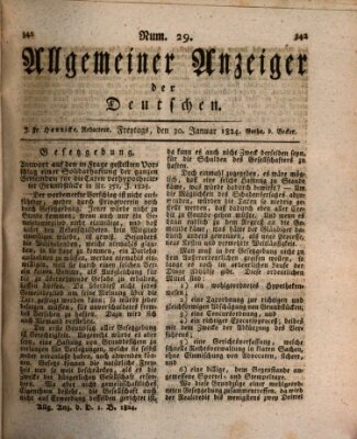 Allgemeiner Anzeiger der Deutschen Freitag 30. Januar 1824